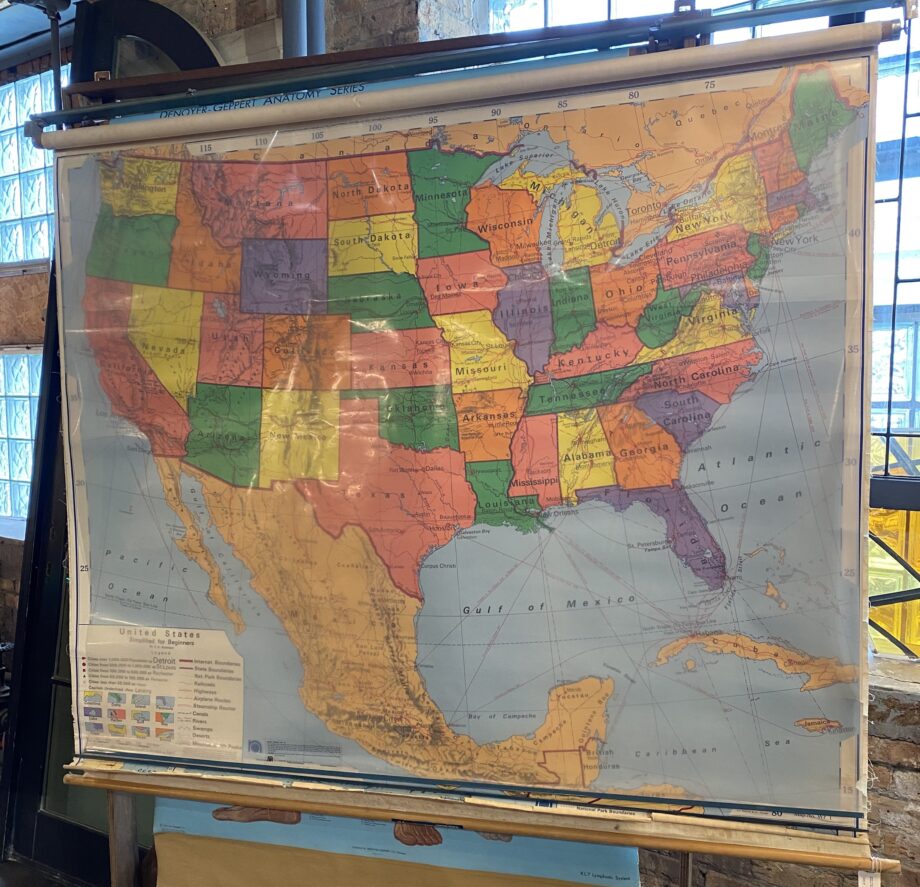 Large Laminated North Central American Map