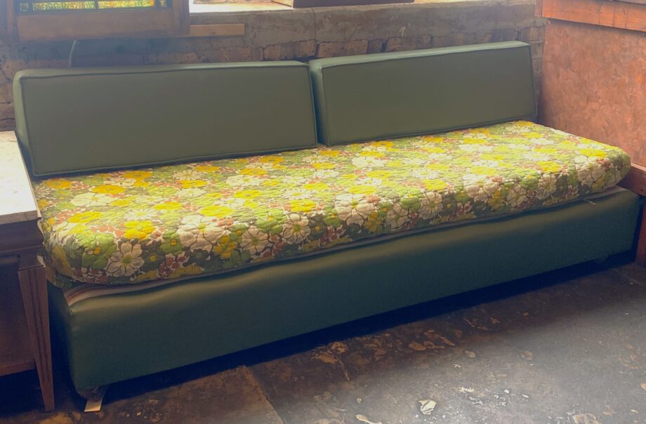 Green Vinyl Lounger w Floral Top