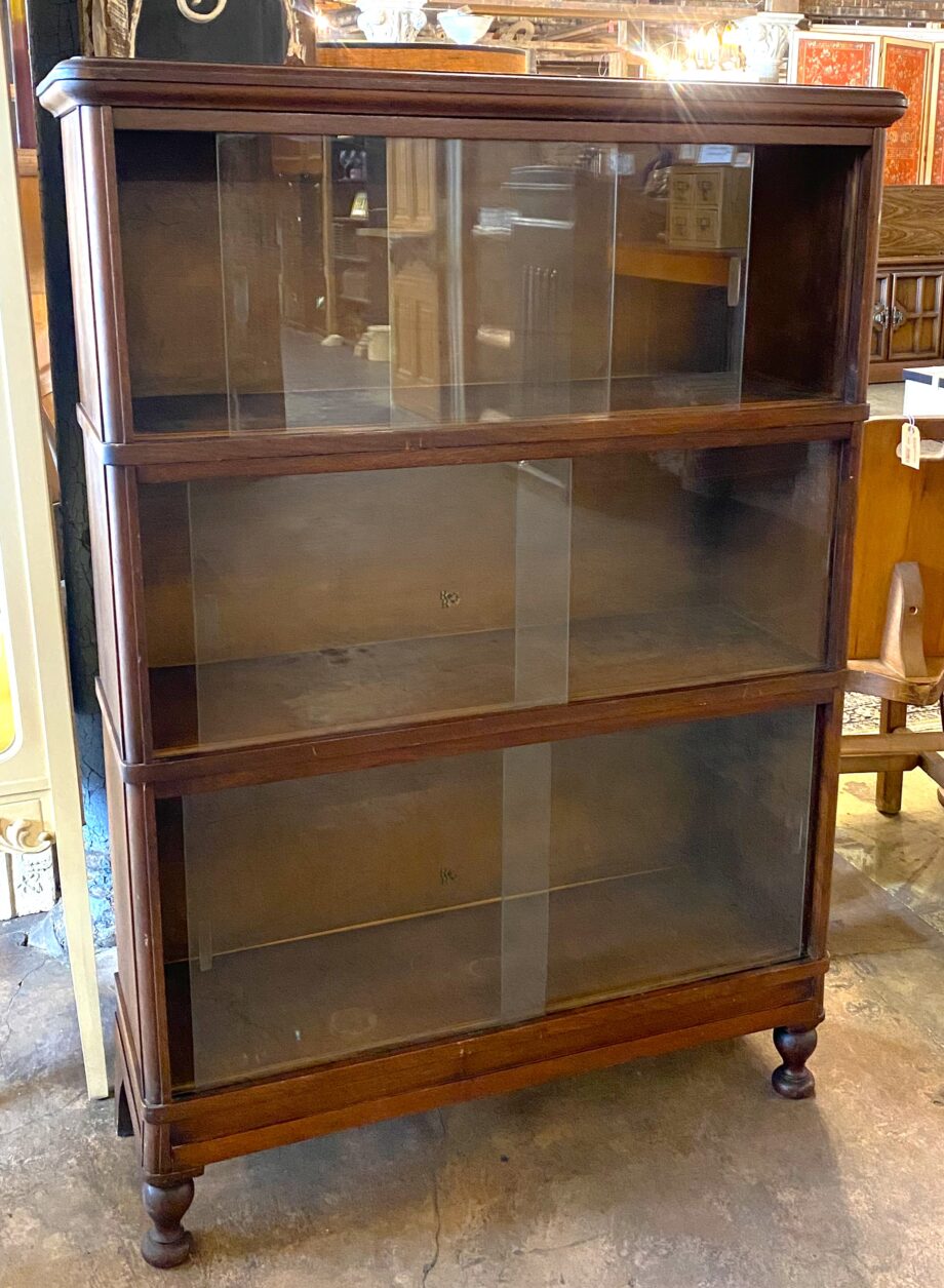 Three Tiered Sliding Glass Door Barrister Bookcase