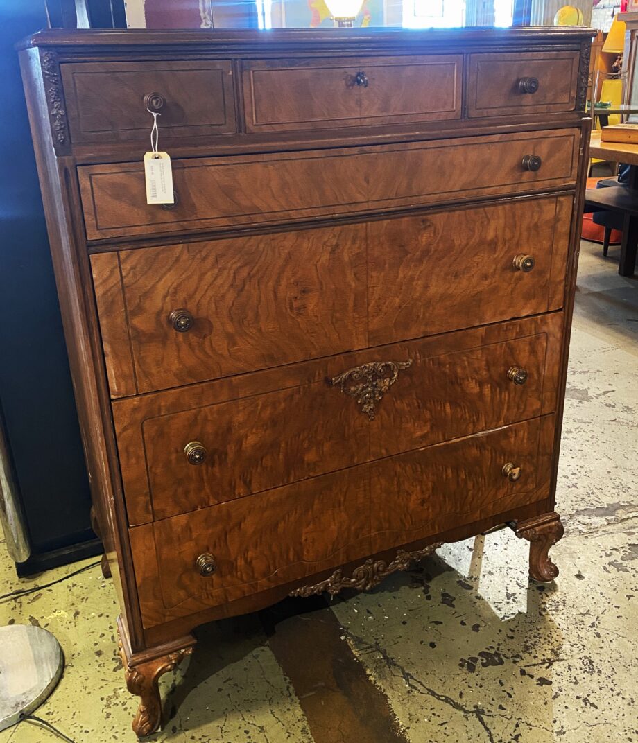 Burled Seven Drawer Dresser by Peck and Hills