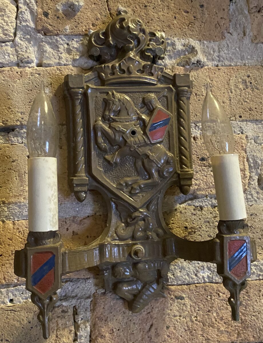 2 Light Knight and Horse Crest Sconce