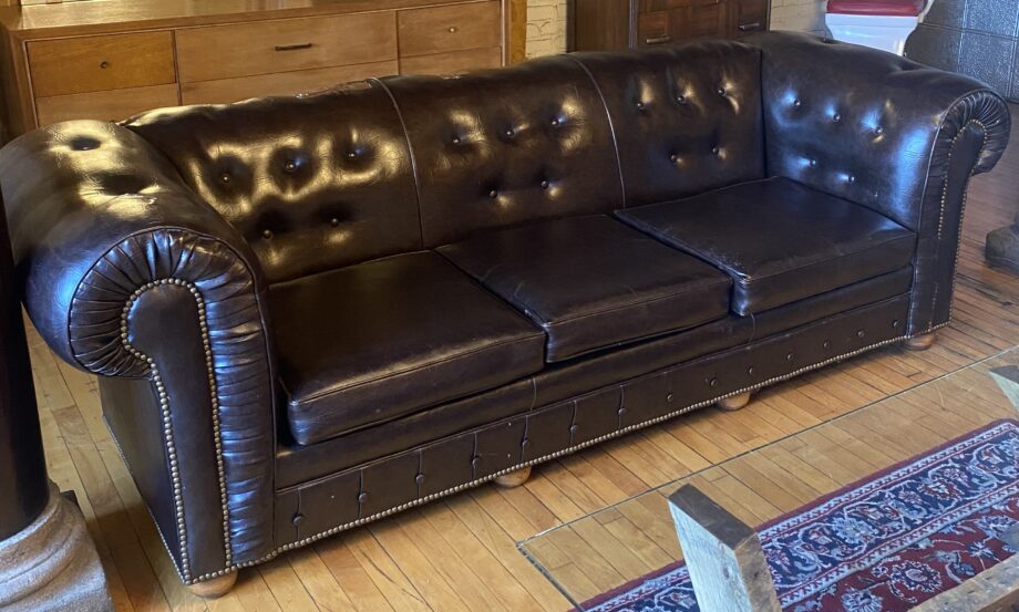 Brown Leather Chesterfield Sofa