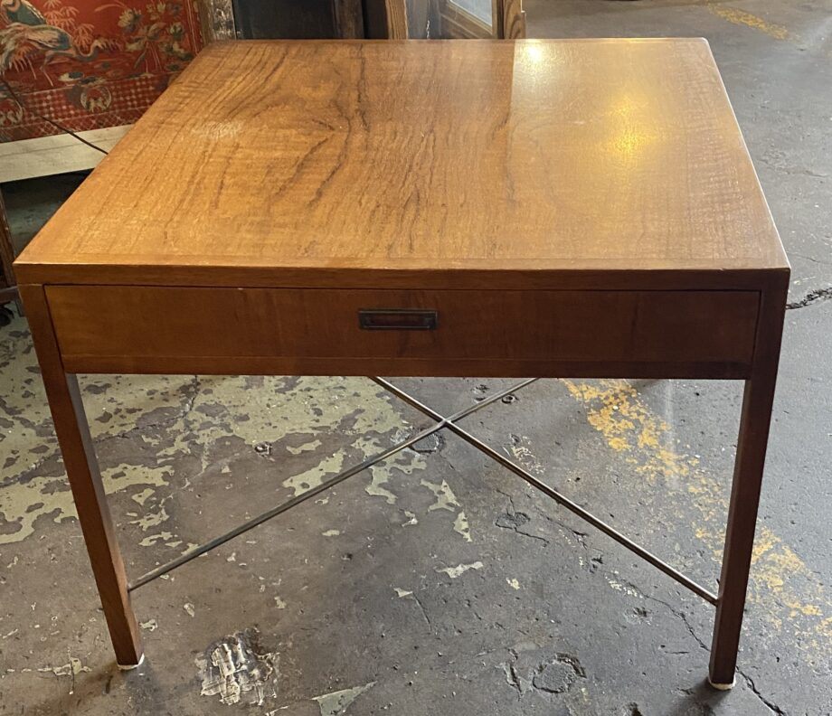 Low Square End Table w Iron X Support