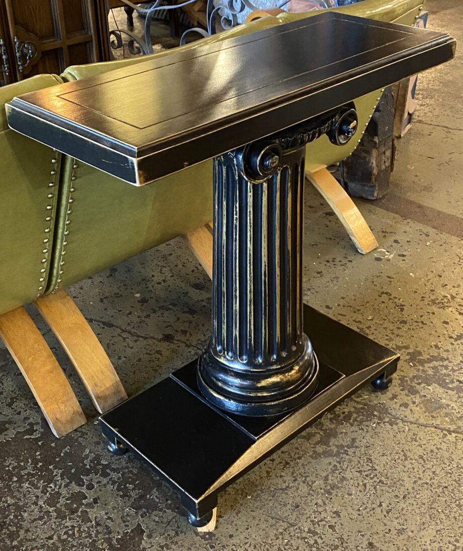 Black and Gold Columned Pedestal