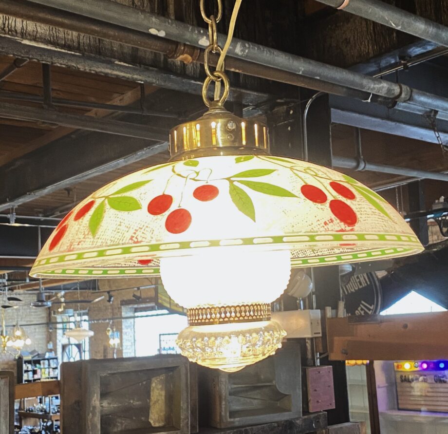 Red and Green Cherries Dome Hanging Light