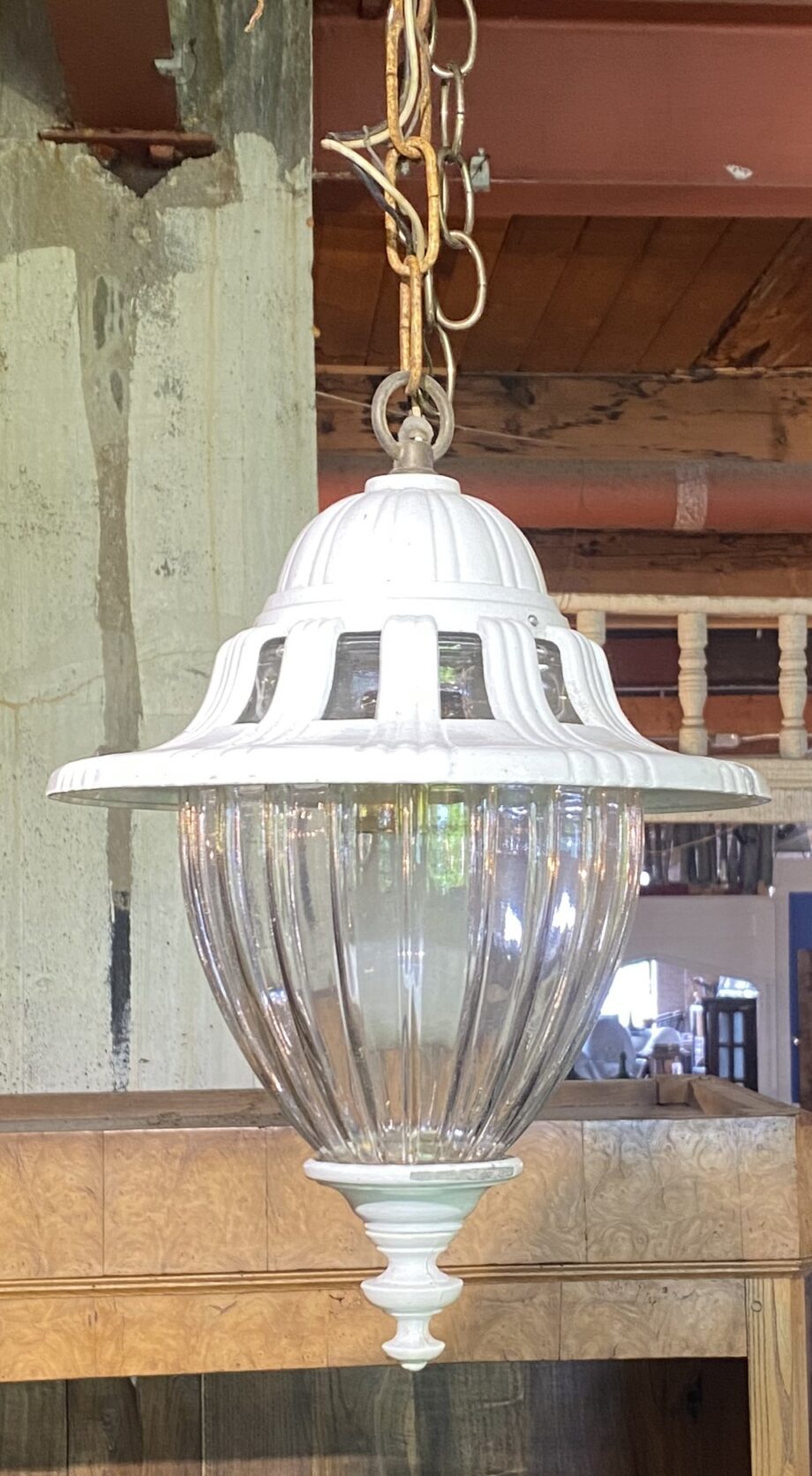 White Acorn Shade Hanging Light