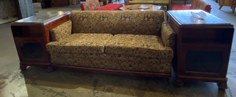 3 Piece Patterned Couch w Light Up End Tables