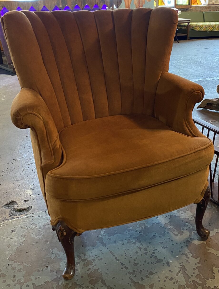 Burnt Orange High Shell Back Armchair