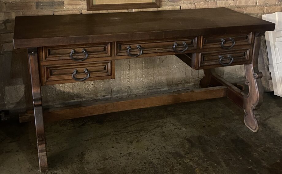 Antique Spanish Desk w Iron Handles