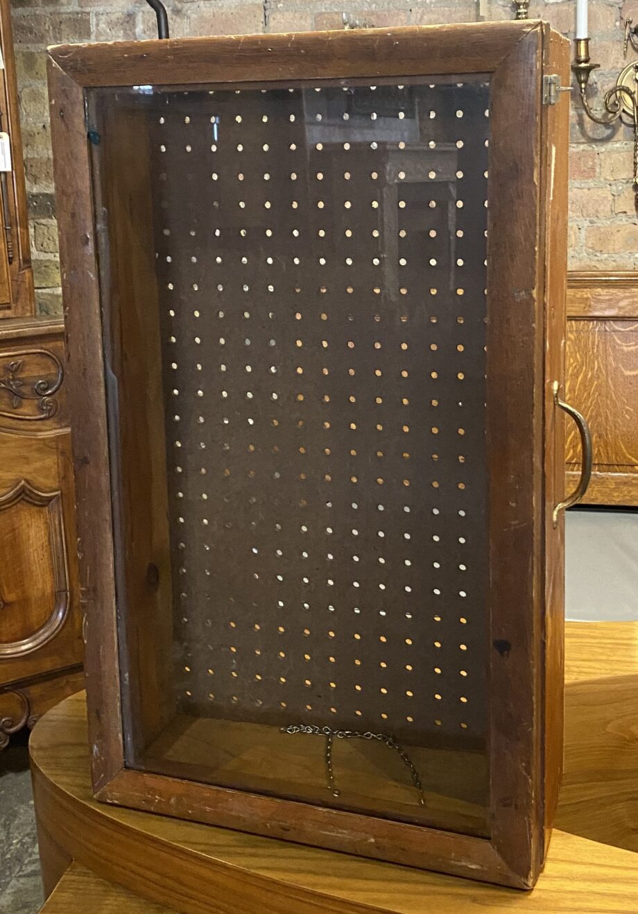 Glass Front Peg Board Display Case