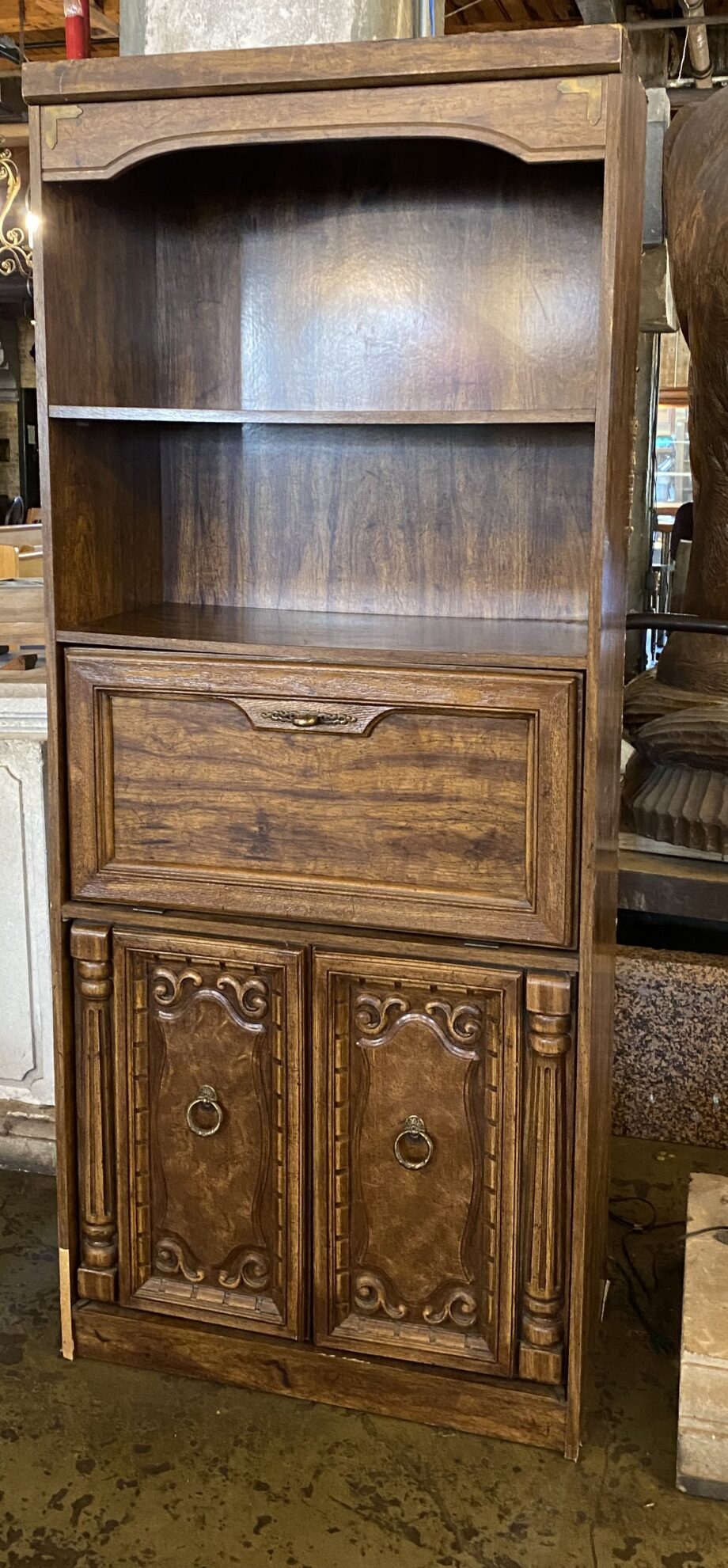 Veneered 3 Door Shelving Unit