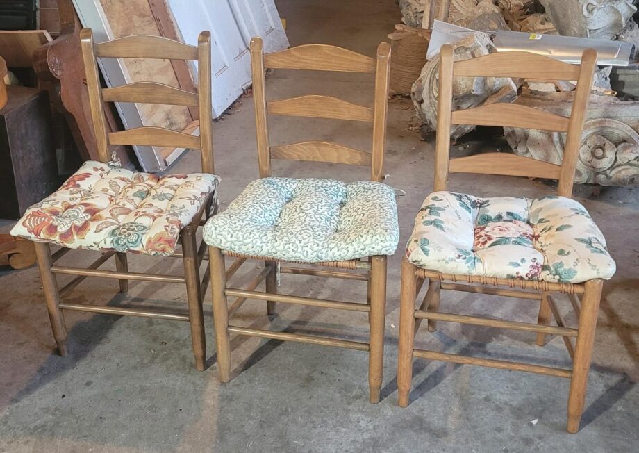 Woven Twine Wooden Chair w Removable Cushion