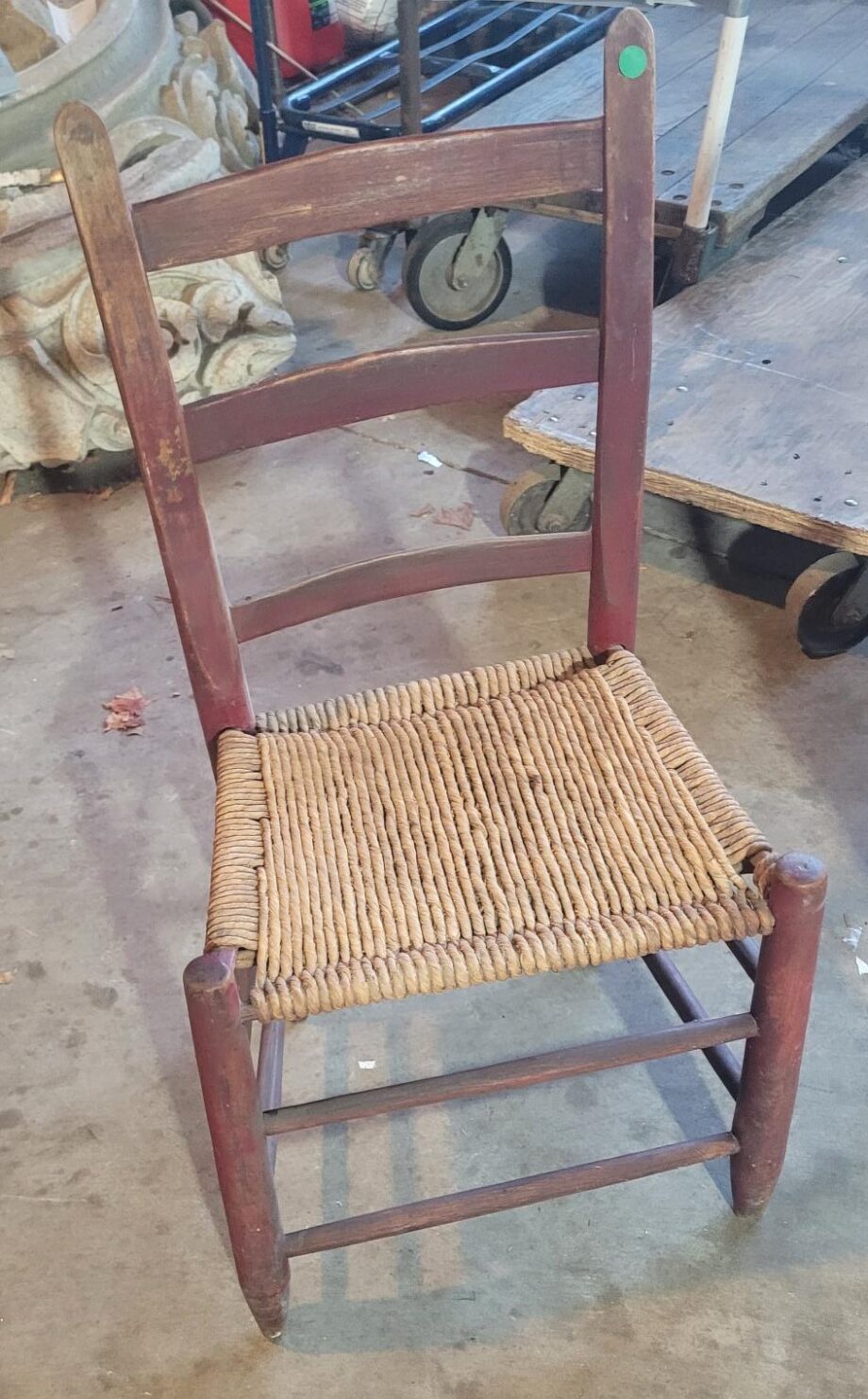 Maroon Woven Twine Antique Chair