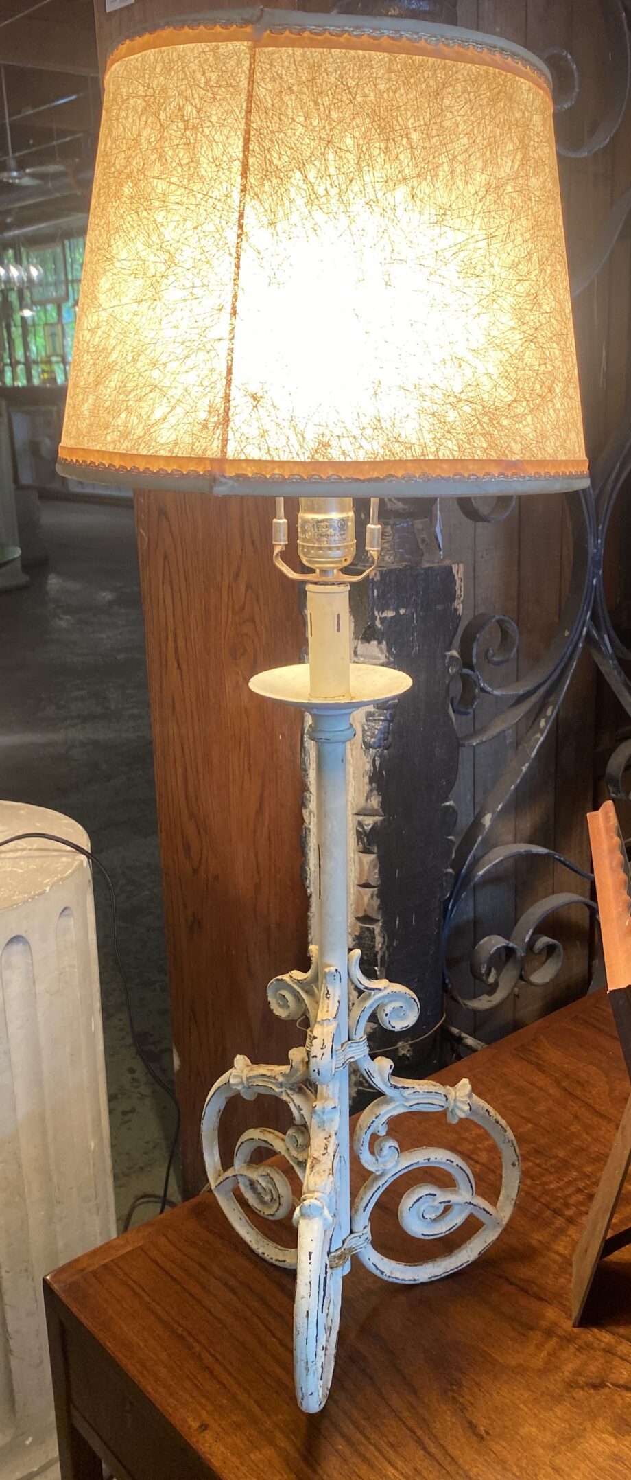 White Cast Iron Lamp