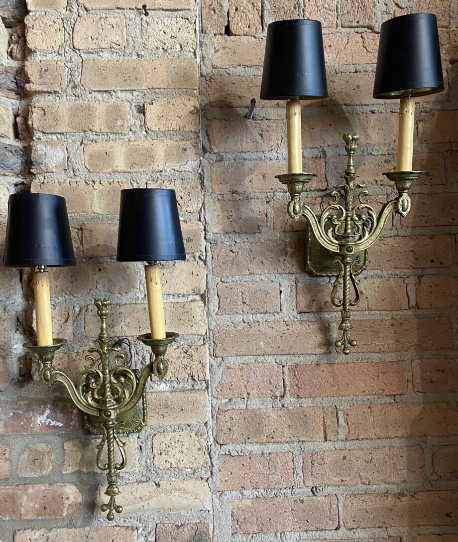 PAIR Double Light Antique Sconces