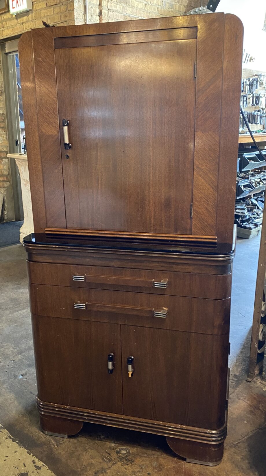 Hamilton Art Deco Doctors Cabinet w Interior Top Light