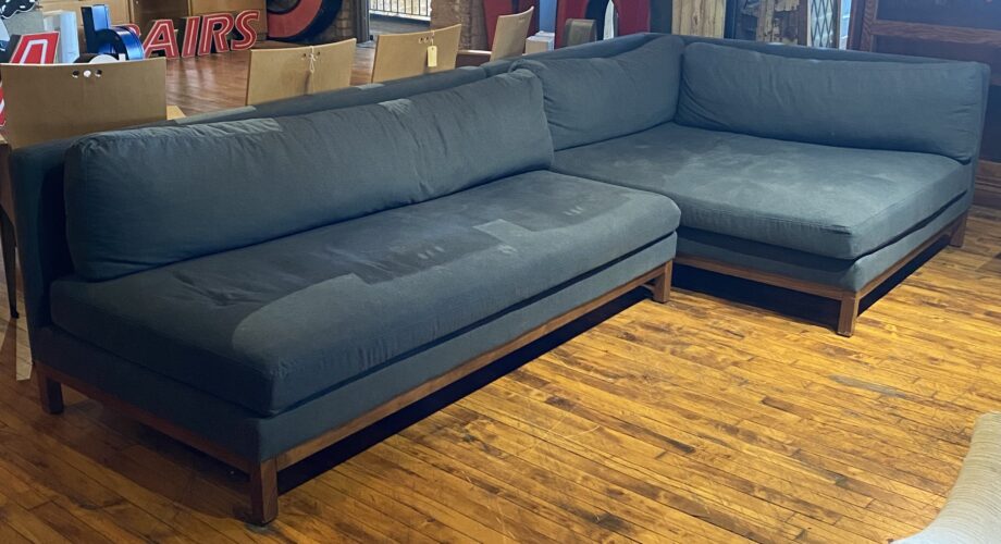 Modern Two Piece Blue Sectional Couch