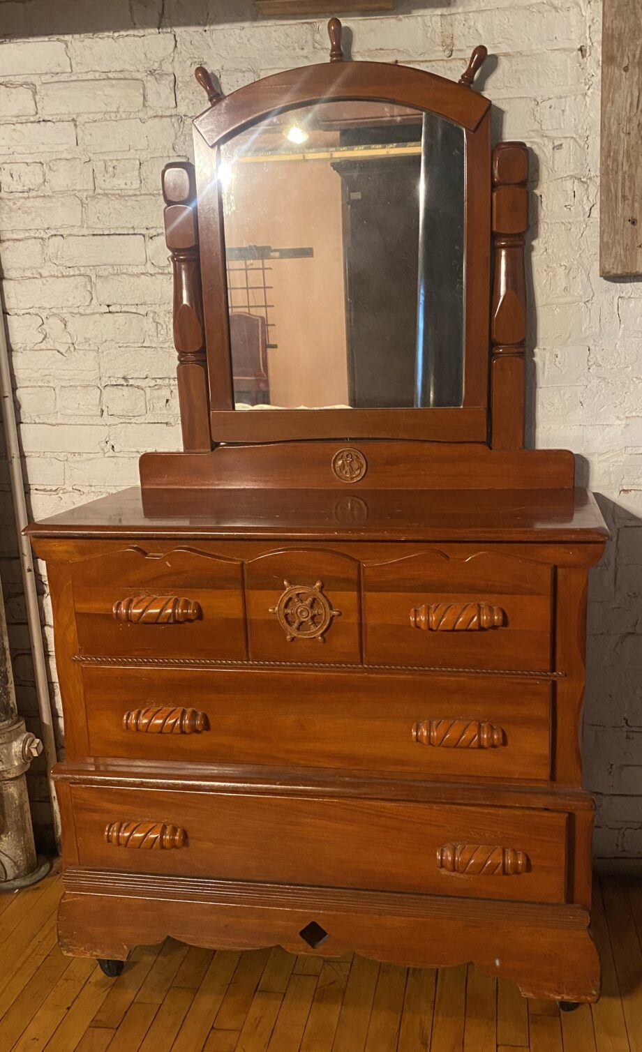 Marine Themed Dresser w Mirror and 3 Drawers