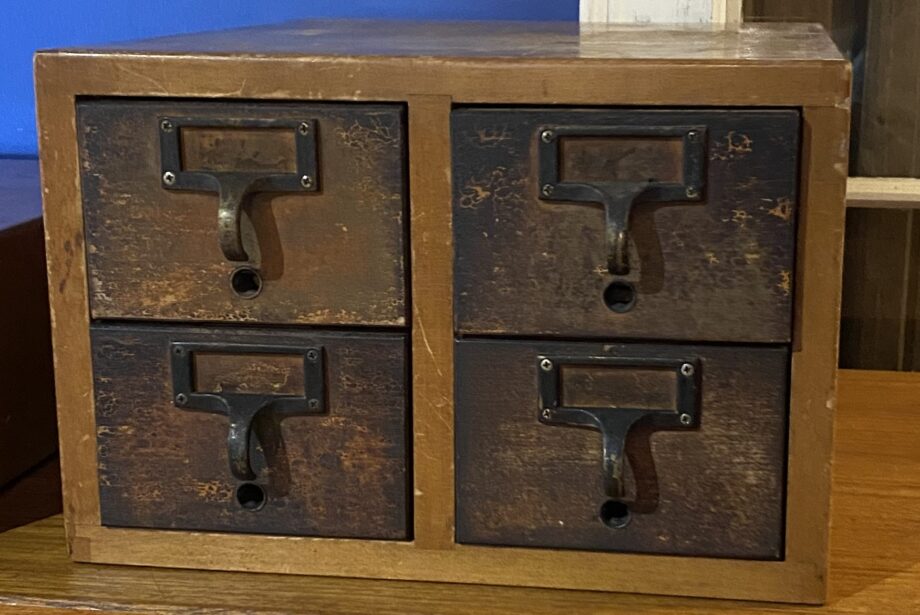 4 Drawer Card Catalogue w Dark Stain