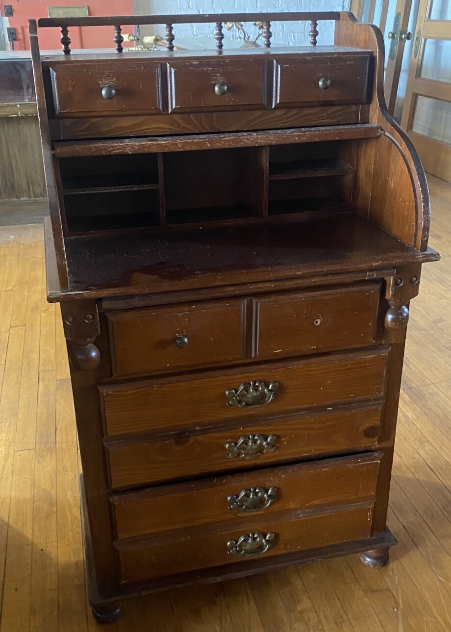 Narrow 4 Drawer Secretary Desk