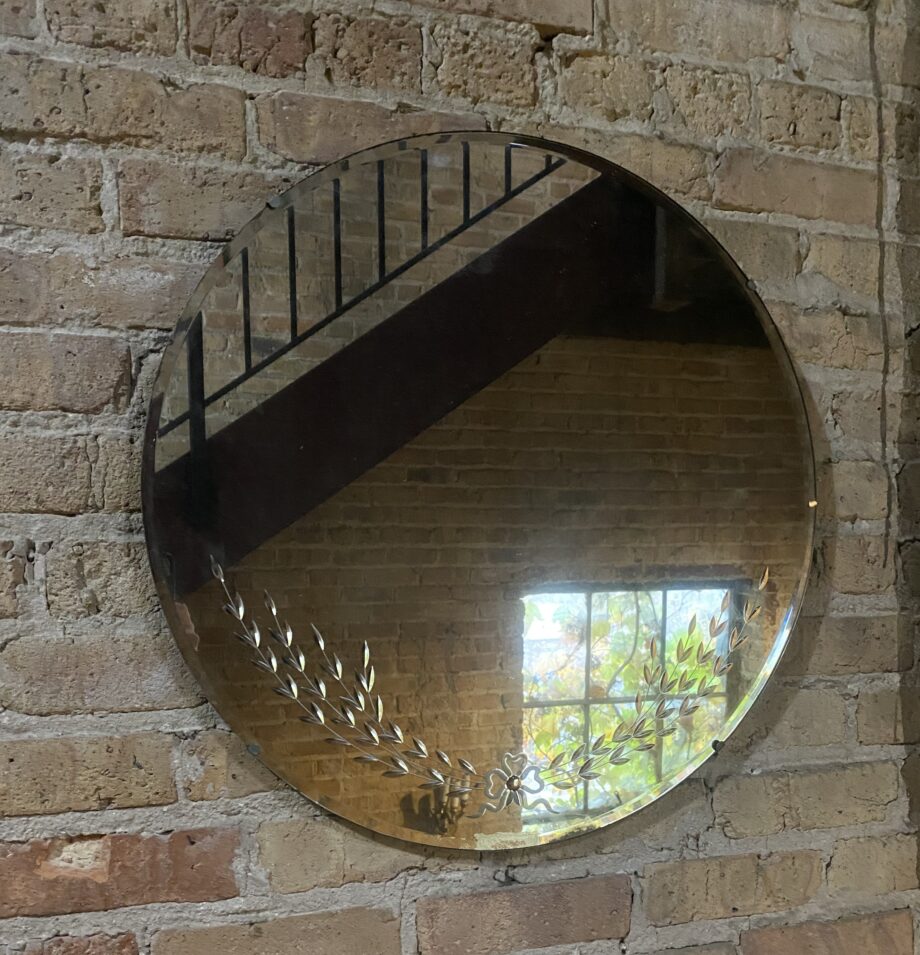 Circular Leaf Etched Mirror