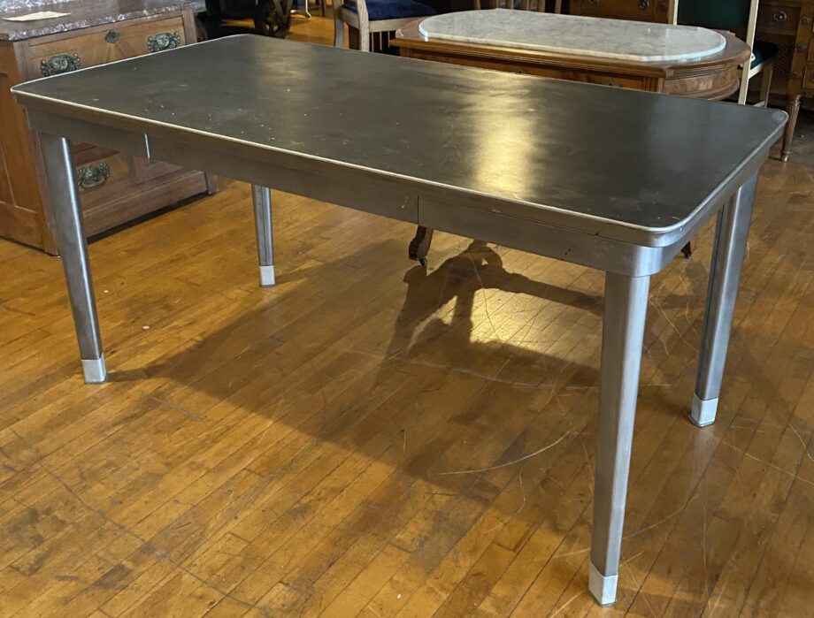 Brushed Metal Industrial Desk w 1 Drawer