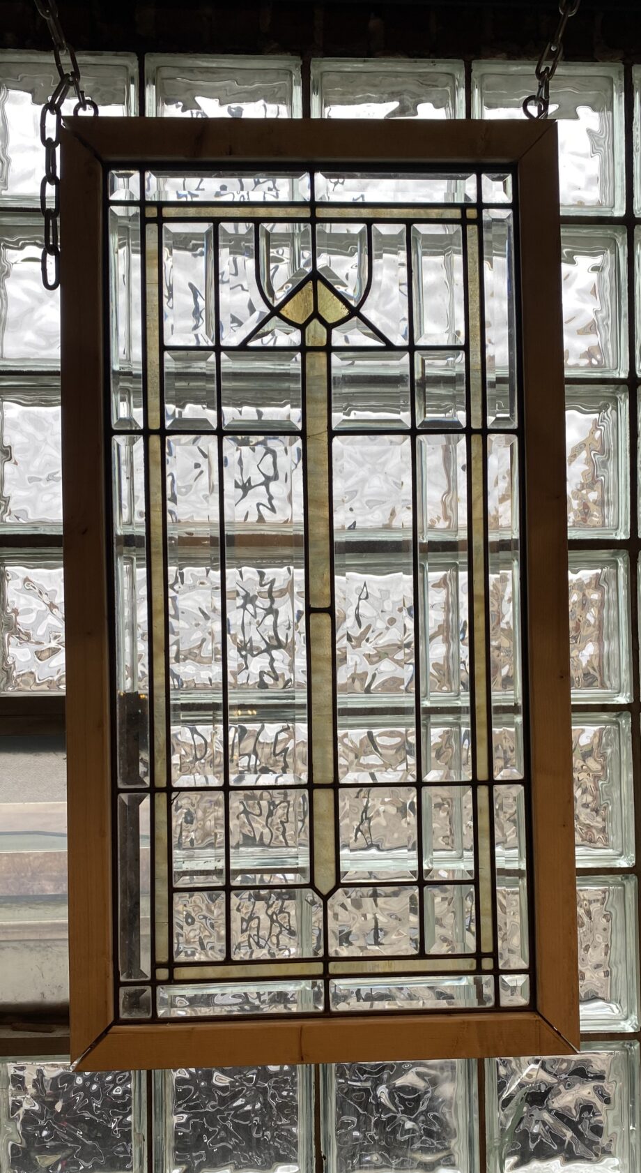 Leaded Beveled and Yellow Stained Glass