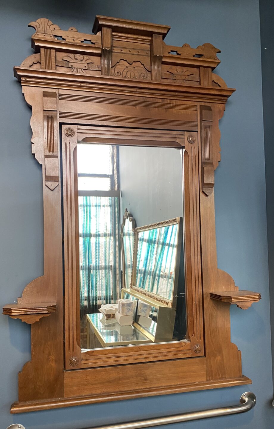 Large Carved 2 Shelf Mirror