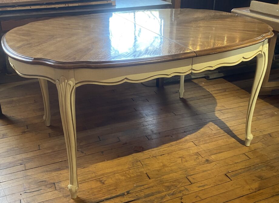 White and Brown Wood Table w 2 Leaves