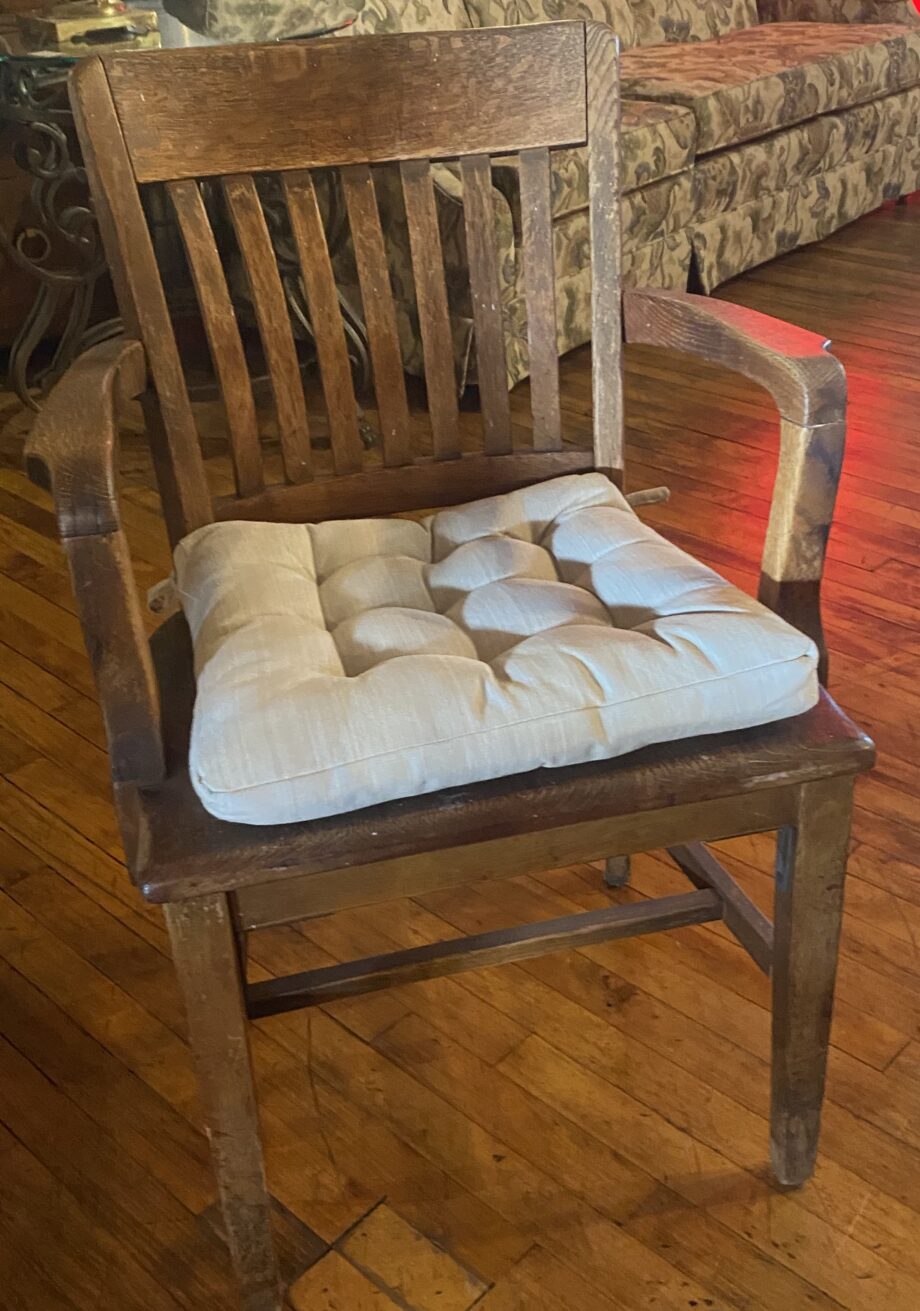 Antique Solid Wood Chair w Cushion