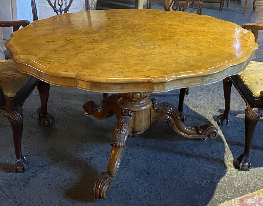 1880s Walnut Table w Claw Feet