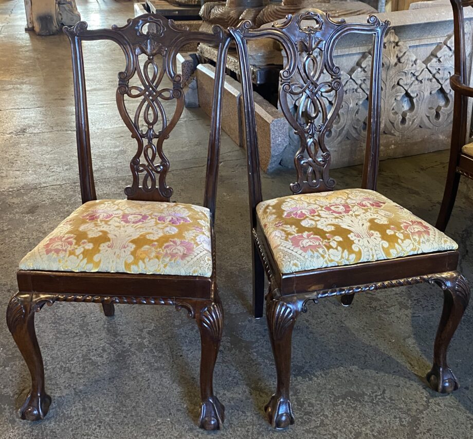 Ornate Carved Dark Wood Dining Chair