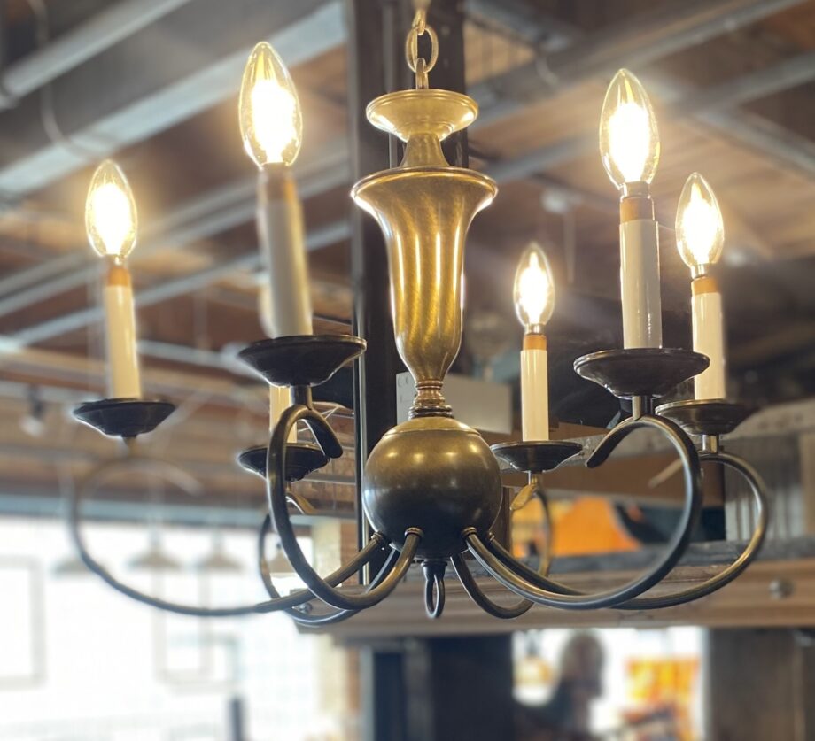 6 Light Brushed Bronze Chandelier