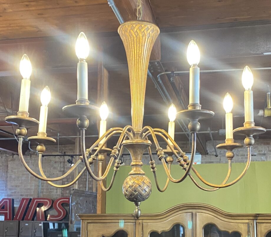 Large 8 Light Bronze Chandelier