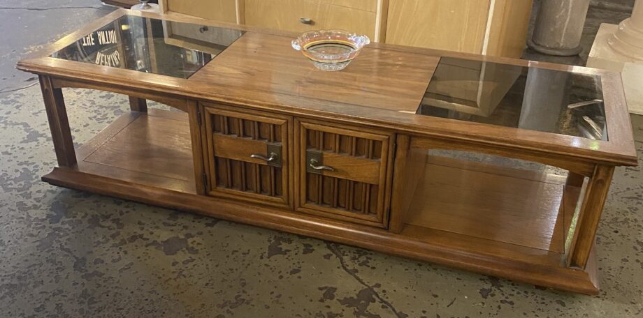 Coffee Table w Smoke Glass and Storage