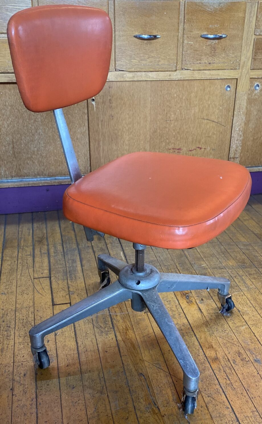 Orange Rolling Office Chair