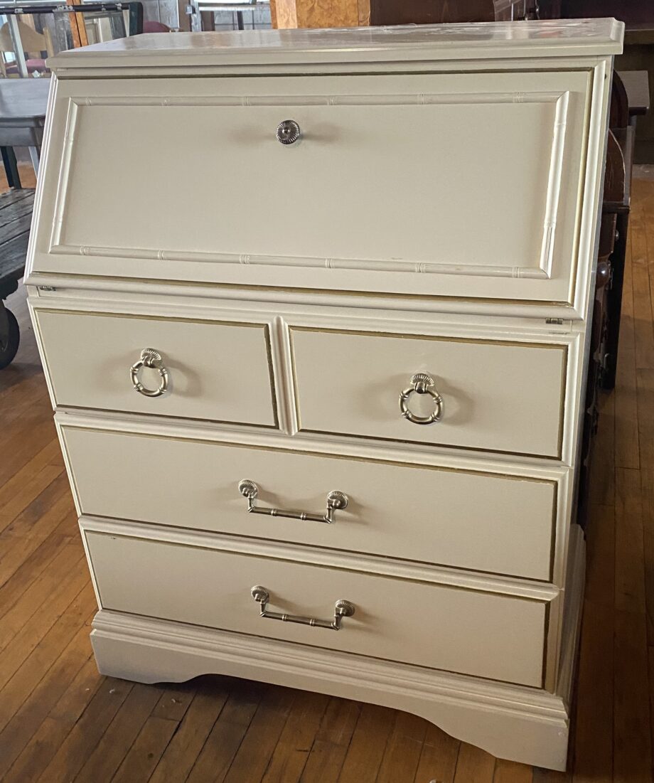 3 Drawer White Secretary