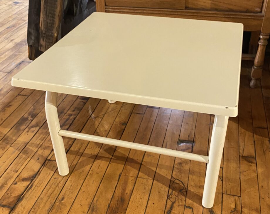 Simple Cream Enamel Side Table