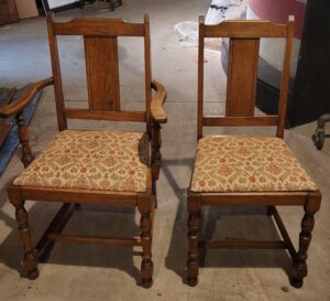 Wooden Chair w/ Brocade Seat
