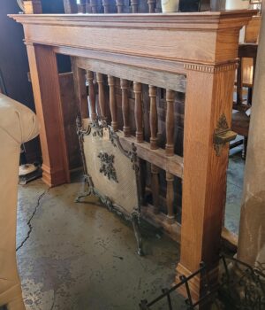Wood Half Mantel w/Ashtray