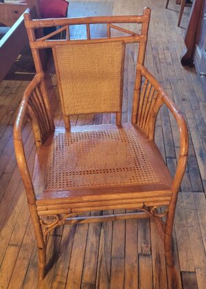 Rattan & Can Chair w/Arms