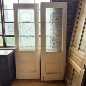 Antique Etched Glass Exterior Door Set
