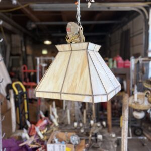 Vintage Slag Glass Light Fixture