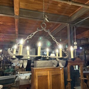 Modern Twisted Iron 8 Bulb Chandelier