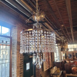 Chrome Round Prism Chandelier
