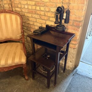 Antique Telephone Table and Seat w Telephone