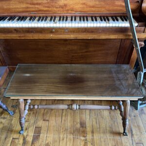 Antique Piano Bench w Glass Clawfeet
