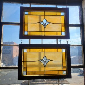 Stained Glass Transom w Amber and Beveled Glass