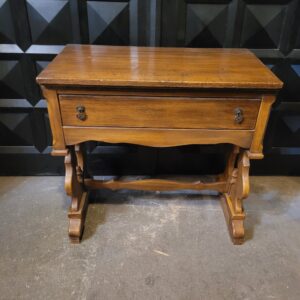 Antique Lyre Shaped Writing Desk Entry Table