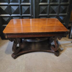 Antique Scroll Leg Library Table